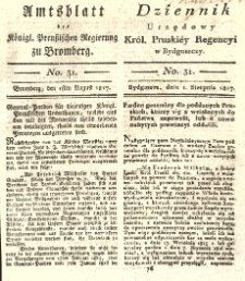 Amtsblatt der K&ouml;niglichen Preussischen Regierung zu Bromberg. 1817.08.01 No.31