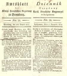 Amtsblatt der K&ouml;niglichen Preussischen Regierung zu Bromberg. 1817.08.08 No.32