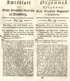 Amtsblatt der K&ouml;niglichen Preussischen Regierung zu Bromberg. 1817.08.22 No.34
