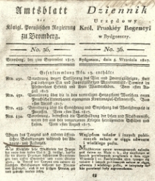 Amtsblatt der K&ouml;niglichen Preussischen Regierung zu Bromberg. 1817.09.05 No.36