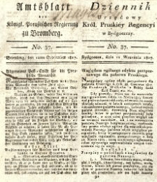 Amtsblatt der K&ouml;niglichen Preussischen Regierung zu Bromberg. 1817.09.12 No.37