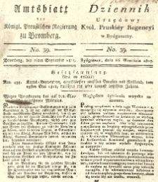 Amtsblatt der K&ouml;niglichen Preussischen Regierung zu Bromberg. 1817.09.26 No.39
