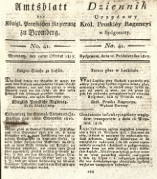 Amtsblatt der Königlichen Preussischen Regierung zu Bromberg. 1817.10.10 No.41