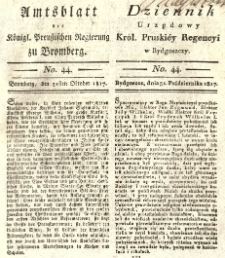 Amtsblatt der K&ouml;niglichen Preussischen Regierung zu Bromberg. 1817.10.31 No.44