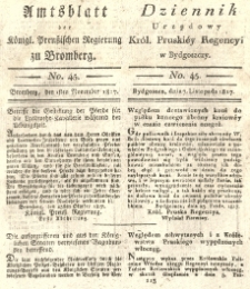 Amtsblatt der K&ouml;niglichen Preussischen Regierung zu Bromberg. 1817.11.07 No.45