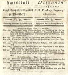 Amtsblatt der Königlichen Preussischen Regierung zu Bromberg. 1817.11.21 No.47