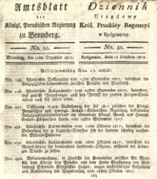 Amtsblatt der K&ouml;niglichen Preussischen Regierung zu Bromberg. 1817.12.12 No.50