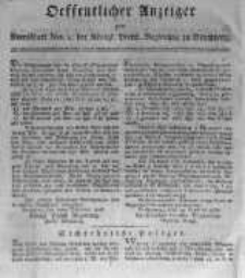 Oeffentlicher Anzeiger zum Amtsblatt No.1. der K&ouml;nigl. Preuss. Regierung zu Bromberg. 1817