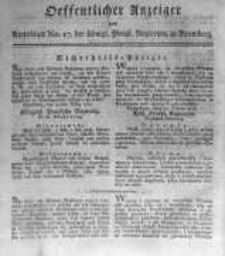 Oeffentlicher Anzeiger zum Amtsblatt No.17. der K&ouml;nigl. Preuss. Regierung zu Bromberg. 1817