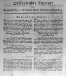 Oeffentlicher Anzeiger zum Amtsblatt No.17. der Königl. Preuss. Regierung zu Bromberg. 1817