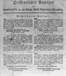 Oeffentlicher Anzeiger zum Amtsblatt No.21. der K&ouml;nigl. Preuss. Regierung zu Bromberg. 1817
