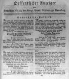 Oeffentlicher Anzeiger zum Amtsblatt No.23. der K&ouml;nigl. Preuss. Regierung zu Bromberg. 1817