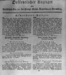 Oeffentlicher Anzeiger zum Amtsblatt No.30. der K&ouml;nigl. Preuss. Regierung zu Bromberg. 1817