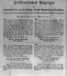 Oeffentlicher Anzeiger zum Amtsblatt No.34. der K&ouml;nigl. Preuss. Regierung zu Bromberg. 1817
