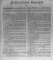 Oeffentlicher Anzeiger zum Amtsblatt No.37. der K&ouml;nigl. Preuss. Regierung zu Bromberg. 1817