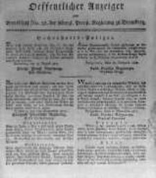 Oeffentlicher Anzeiger zum Amtsblatt No.38. der K&ouml;nigl. Preuss. Regierung zu Bromberg. 1817