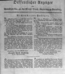 Oeffentlicher Anzeiger zum Amtsblatt No.42. der K&ouml;nigl. Preuss. Regierung zu Bromberg. 1817