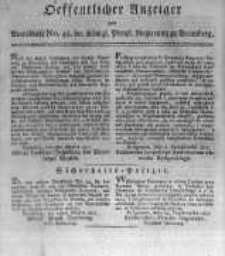 Oeffentlicher Anzeiger zum Amtsblatt No.45. der K&ouml;nigl. Preuss. Regierung zu Bromberg. 1817