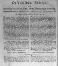 Oeffentlicher Anzeiger zum Amtsblatt No.47. der K&ouml;nigl. Preuss. Regierung zu Bromberg. 1817