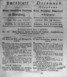Amtsblatt der K&ouml;niglichen Preussischen Regierung zu Bromberg. 1818.04.03 No.14