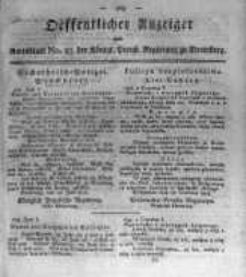 Oeffentlicher Anzeiger zum Amtsblatt No.27. der K&ouml;nigl. Preuss. Regierung zu Bromberg. 1818