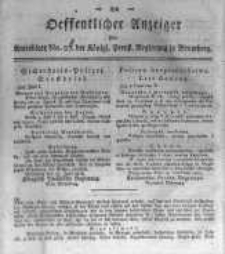Oeffentlicher Anzeiger zum Amtsblatt No.28. der K&ouml;nigl. Preuss. Regierung zu Bromberg. 1818