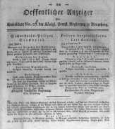 Oeffentlicher Anzeiger zum Amtsblatt No.28. der Königl. Preuss. Regierung zu Bromberg. 1818