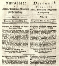 Amtsblatt der K&ouml;niglichen Preussischen Regierung zu Bromberg. 1817.03.21 No.12