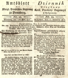 Amtsblatt der K&ouml;niglichen Preussischen Regierung zu Bromberg. 1817.04.11 No.15