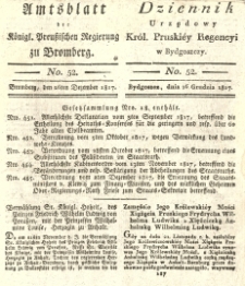 Amtsblatt der K&ouml;niglichen Preussischen Regierung zu Bromberg. 1817.12.26 No.52