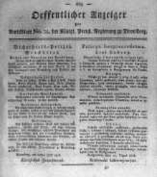 Oeffentlicher Anzeiger zum Amtsblatt No.35. der K&ouml;nigl. Preuss. Regierung zu Bromberg. 1818