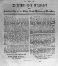 Oeffentlicher Anzeiger zum Amtsblatt No.38. der K&ouml;nigl. Preuss. Regierung zu Bromberg. 1818