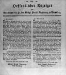 Oeffentlicher Anzeiger zum Amtsblatt No.40. der K&ouml;nigl. Preuss. Regierung zu Bromberg. 1818