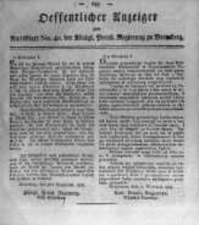 Oeffentlicher Anzeiger zum Amtsblatt No.40. der Königl. Preuss. Regierung zu Bromberg. 1818