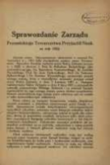 Sprawozdanie Zarządu Poznańskiego Towarzystwa Przyjaci&oacute;ł Nauk za rok 1921