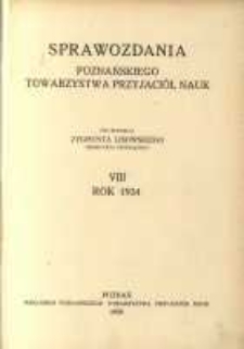 Sprawozdania Poznańskiego Towarzystwa Przyjaciół Nauk. 1934 R.8