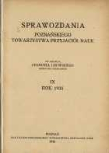 Sprawozdania Poznańskiego Towarzystwa Przyjaciół Nauk. 1935 R.9