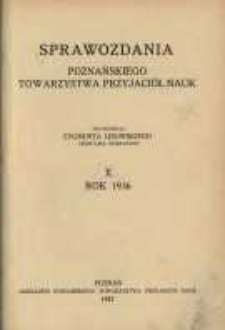 Sprawozdania Poznańskiego Towarzystwa Przyjaci&oacute;ł Nauk. 1936 R.10