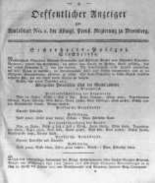 Oeffentlicher Anzeiger zum Amtsblatt No.1. der K&ouml;nigl. Preuss. Regierung zu Bromberg. 1819