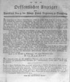 Oeffentlicher Anzeiger zum Amtsblatt No.4. der K&ouml;nigl. Preuss. Regierung zu Bromberg. 1819