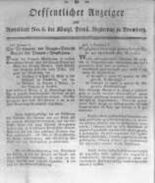 Oeffentlicher Anzeiger zum Amtsblatt No.6. der Königl. Preuss. Regierung zu Bromberg. 1819