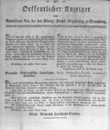 Oeffentlicher Anzeiger zum Amtsblatt No.20. der K&ouml;nigl. Preuss. Regierung zu Bromberg. 1819
