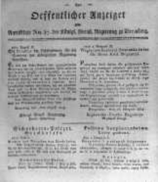 Oeffentlicher Anzeiger zum Amtsblatt No.37. der K&ouml;nigl. Preuss. Regierung zu Bromberg. 1819