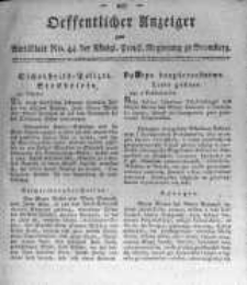 Oeffentlicher Anzeiger zum Amtsblatt No.44. der K&ouml;nigl. Preuss. Regierung zu Bromberg. 1819