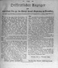 Oeffentlicher Anzeiger zum Amtsblatt No.45. der K&ouml;nigl. Preuss. Regierung zu Bromberg. 1819