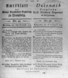 Amtsblatt der K&ouml;niglichen Preussischen Regierung zu Bromberg. 1819.11.26 No.49