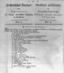 Oeffentlicher Anzeiger zum Amtsblatt No.6. der Königl. Preuss. Regierung zu Bromberg. 1820