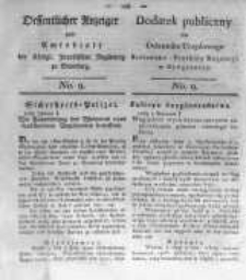 Oeffentlicher Anzeiger zum Amtsblatt No.9. der K&ouml;nigl. Preuss. Regierung zu Bromberg. 1820