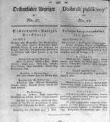 Oeffentlicher Anzeiger zum Amtsblatt No.17. der Königl. Preuss. Regierung zu Bromberg. 1820