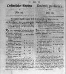 Oeffentlicher Anzeiger zum Amtsblatt No.19. der K&ouml;nigl. Preuss. Regierung zu Bromberg. 1820